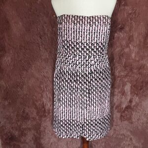 Banana Republic Factory Pink and Black Strapless Dress